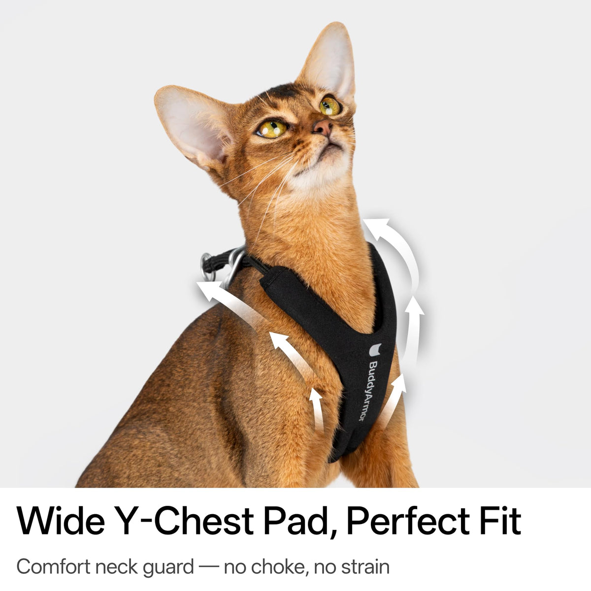 BuddyArmor Escape Proof Y Shape Cat Harness Anti-Choke (Olive, M)