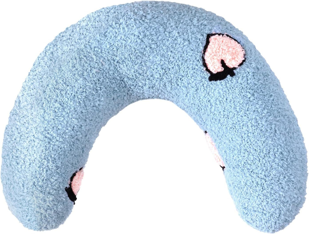 Cat Calming Pillow for Indoor Pet Soft Fluffy Neck Pillow(Pink, Strawberry)
