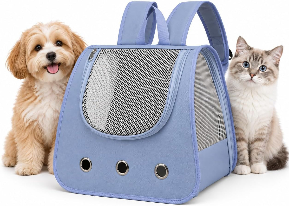 Pet Carrier Backpack for Cats and Small Dogs, Breathable Mesh Travel Backpack with Ventilation Holes, Comfortable Portab