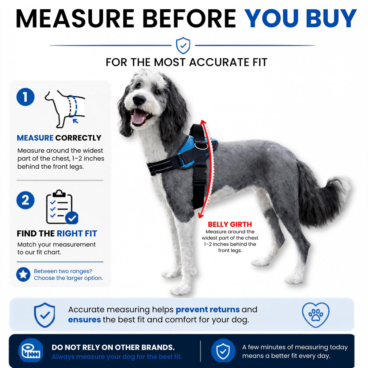 ShawnCo Essential Dog Harness, No-Pull Pet Vest (Oceanic Blue,S)
