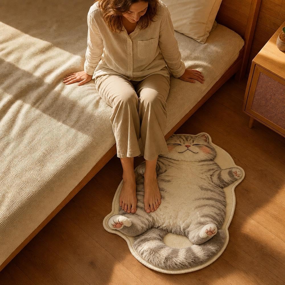 Cats Floor Mat, Sleeping Feline Entryway Area Rug (Style E)