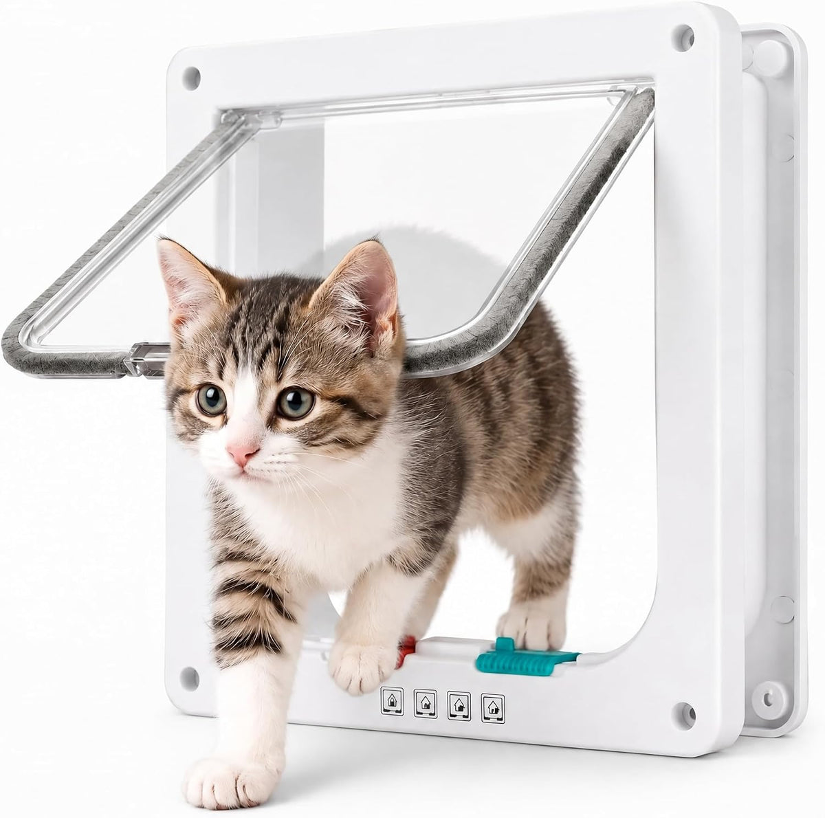 Cat Door 4 Way Lock Pet Flap for Interior Exterior Doors M