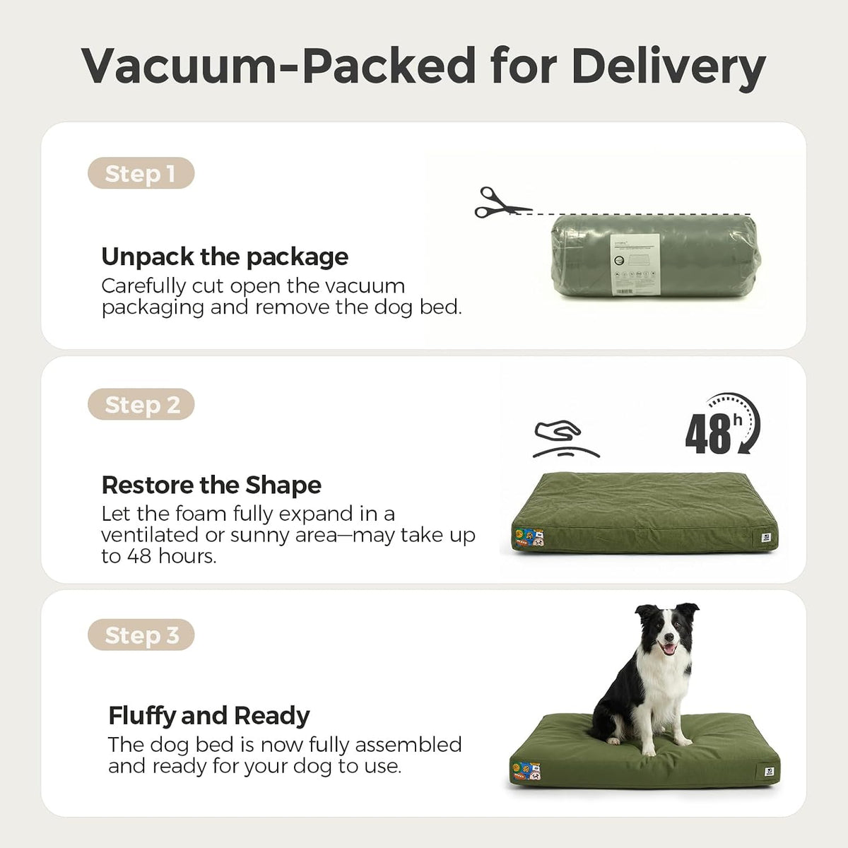 42 Inch Indestructible Dog Bed for Extra Large Dogs, Canvas Durable Outdoor Chew Proof Dog Bed with Waterproof Washable 