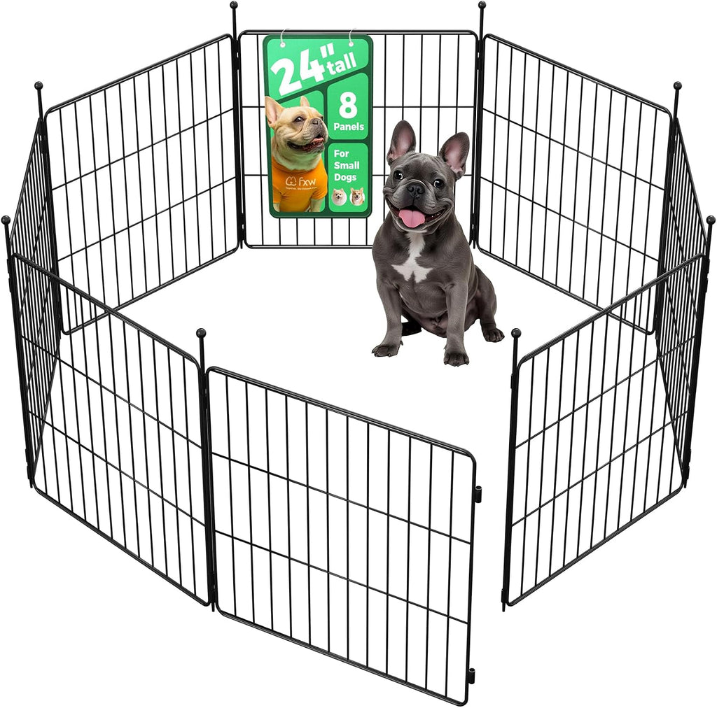 FXW MiniPaws Dog Playpen, Indoor, Yard & RV Camping, 24" H, 8 Panels