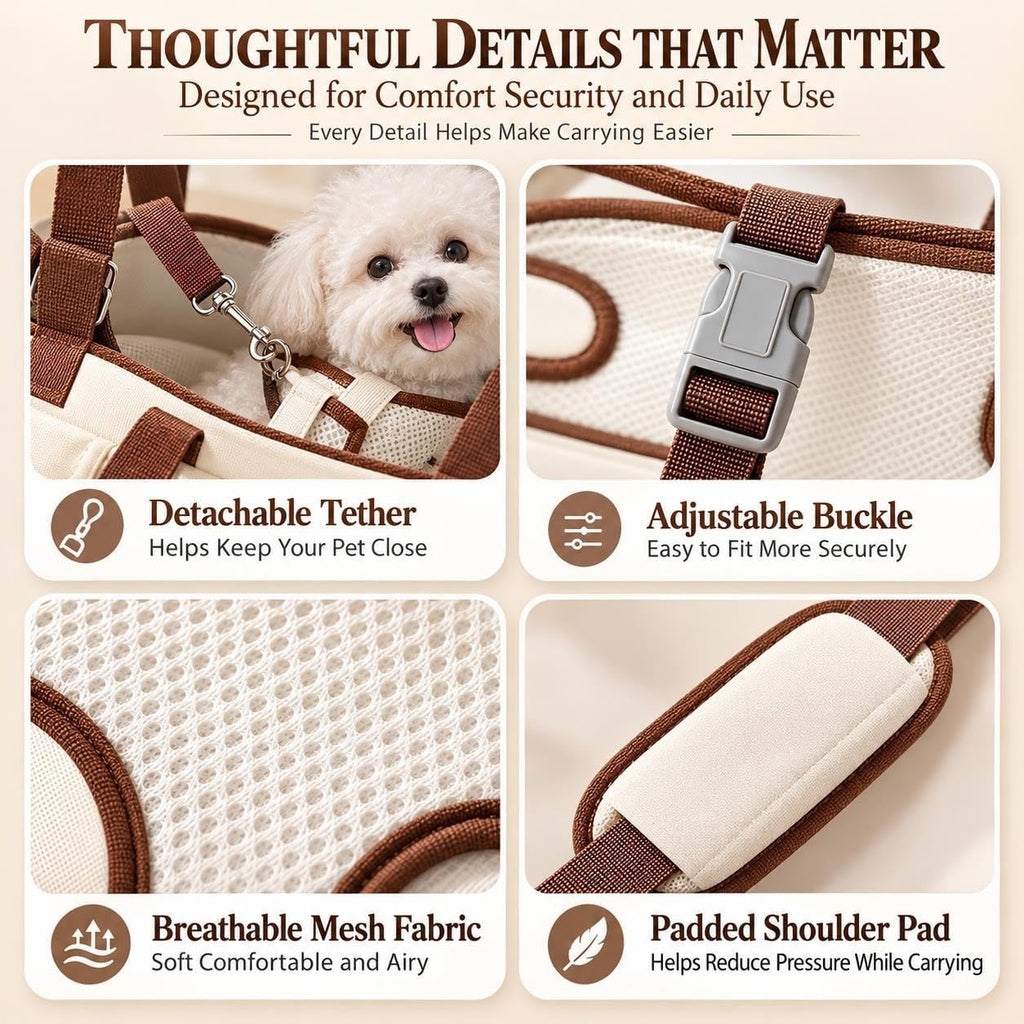 Pet Sling Carrier for Small Dogs Dog Backpack Carrier Dog Bag Carrier Portable Crossbody Shoulder Purse for Hands Free o