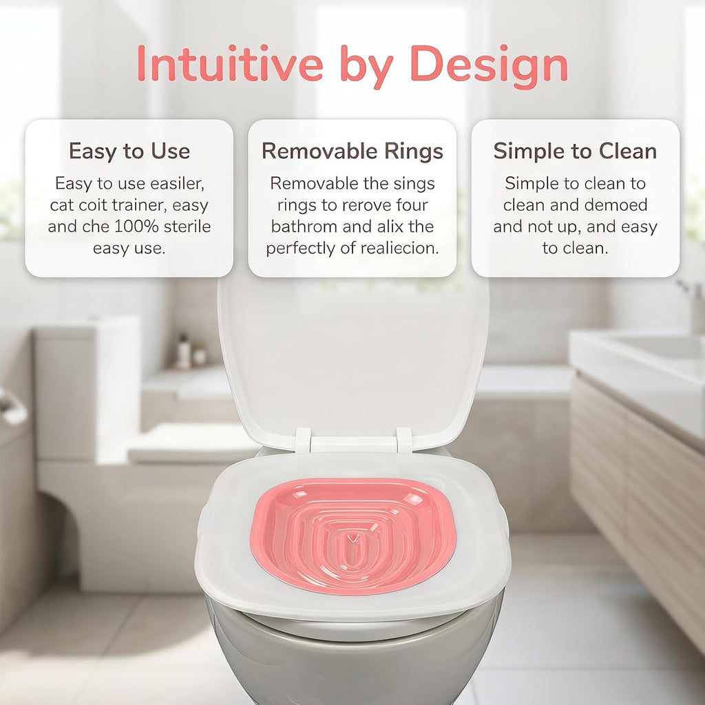 Cat Toilet Trainer Kit, Universal Cat Toilet Training Systems, Pink