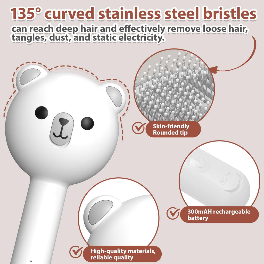 Cat Steam Brush with 2 Spray Levels & Release Button 4-in-1 Cat Water Brush