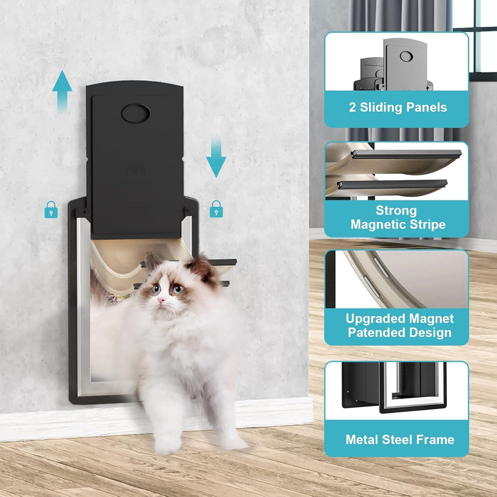 ClawJaw Small Exterior Wall Steel Cat Door for Wall