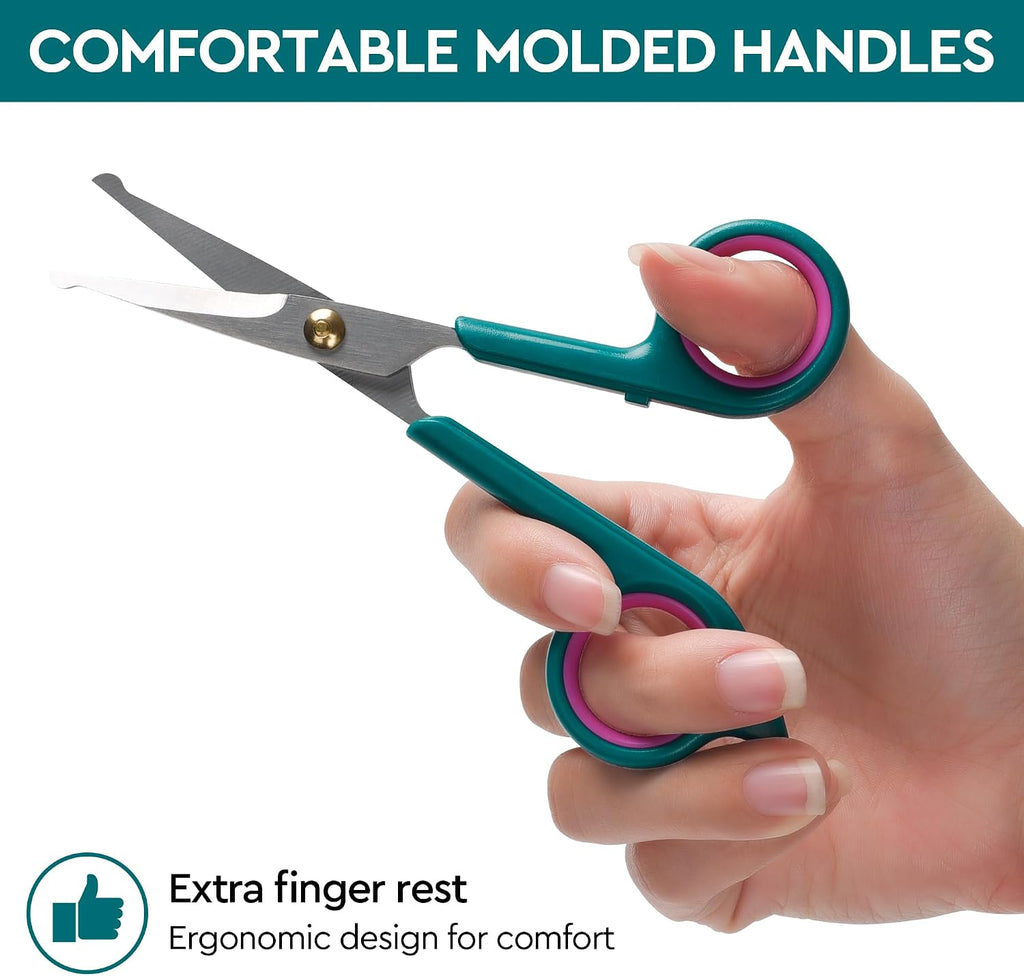 Professional Dog and Cat Grooming Scissors, Pet Grooming Shears, Sharp Stainless Steel Blade With Round Tips - Safety Fu