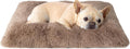 EHEYCIGA Fluffy Dog Crate Bed for Medium Dogs, Plush Crate Pad, Camel