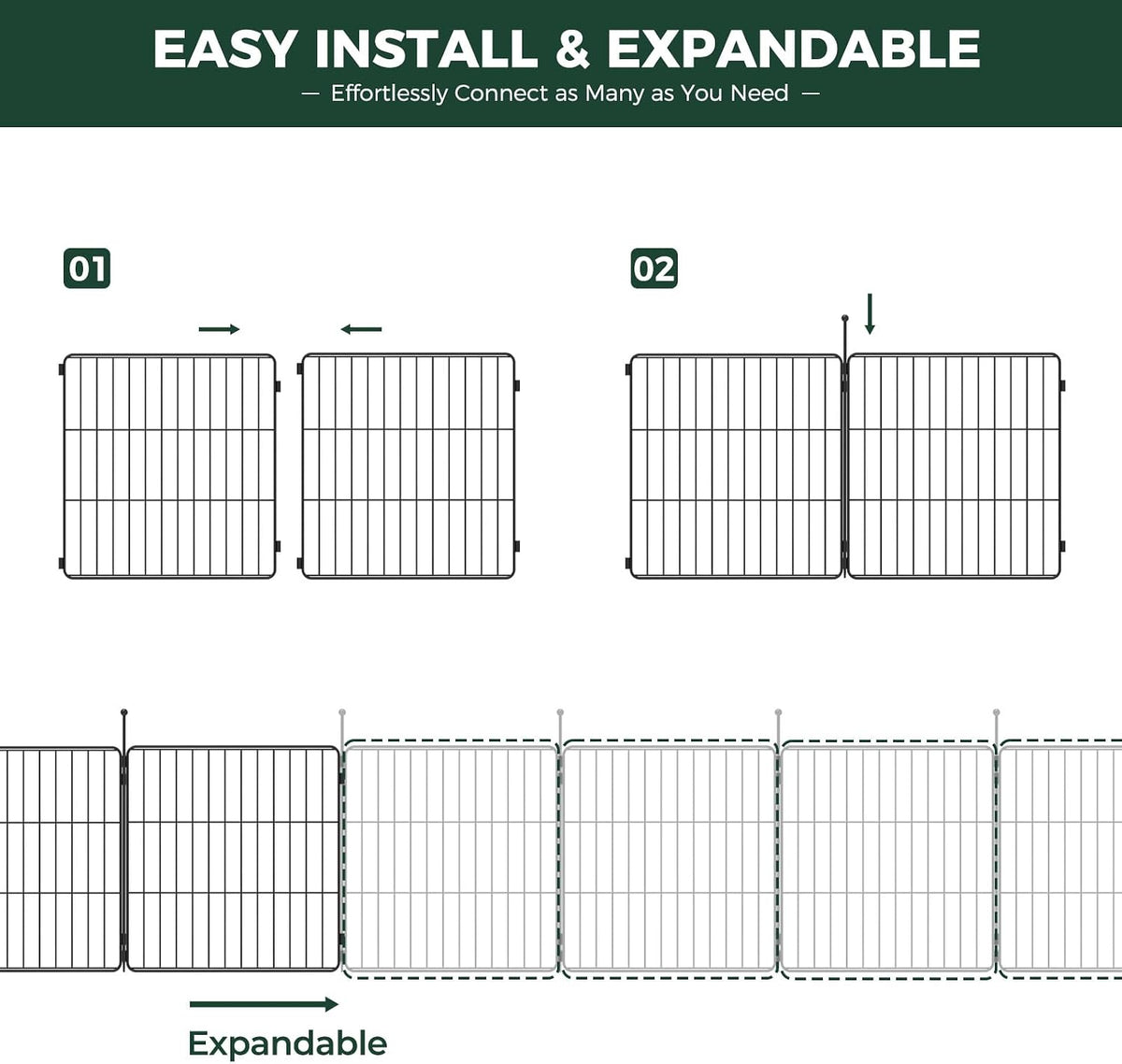 FXW MiniPaws Dog Playpen, Indoor, Yard & RV Camping, 24" H, 8 Panels