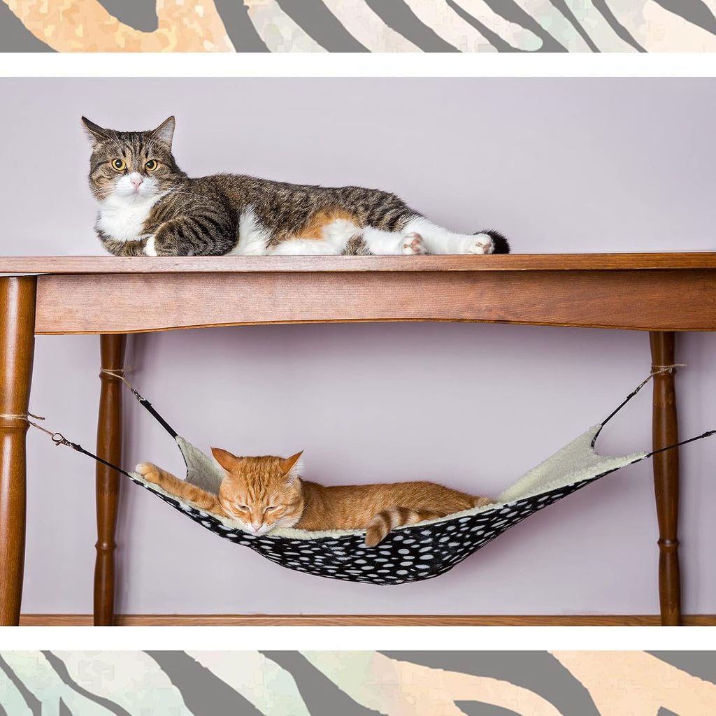 BBTO 3 Pcs Reversible Hanging Hammock Soft Plush for Cat Ferret,Dot