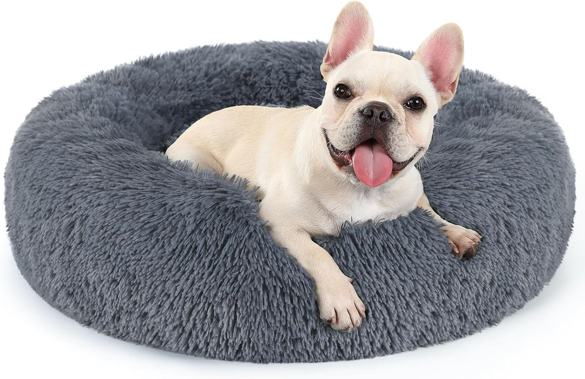 rabbitgoo Calming Cat Beds for Indoor Cats, 20 inches, Dark Grey