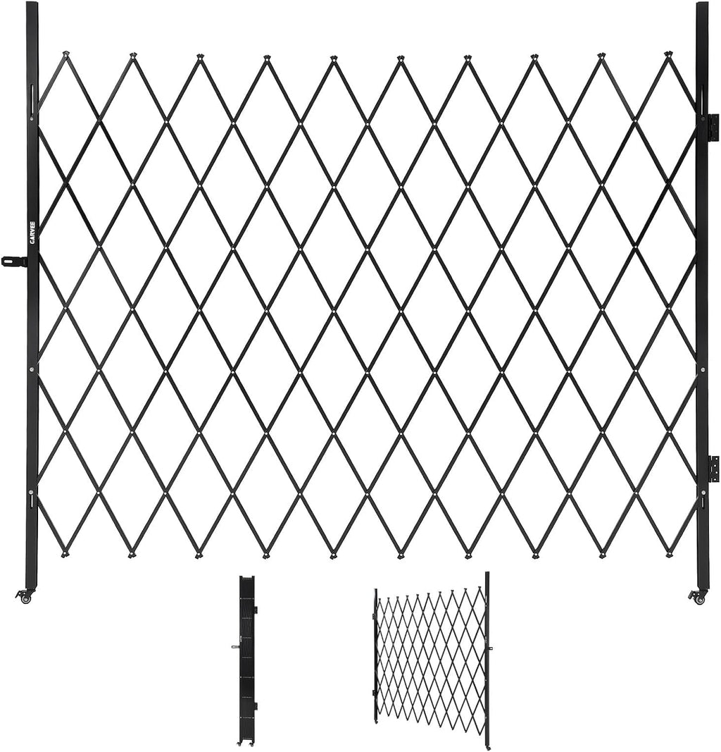 Expandable Folding Security Gate, Lockable Scissor Barricade