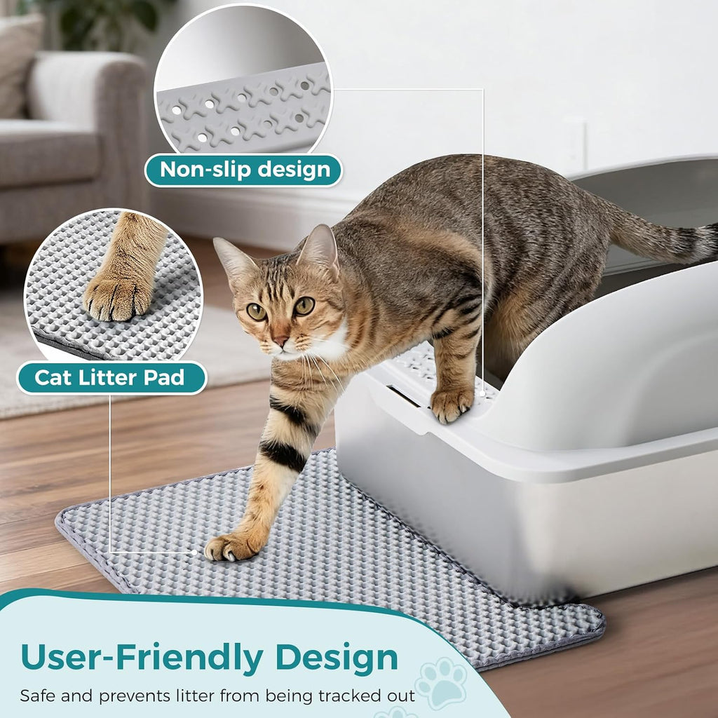 OLIXIS Large Metal Large Cat Litter Box with Lid, High Wall Sides
