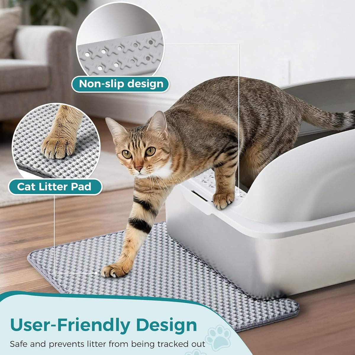 OLIXIS Large Metal Large Cat Litter Box with Lid, High Wall Sides