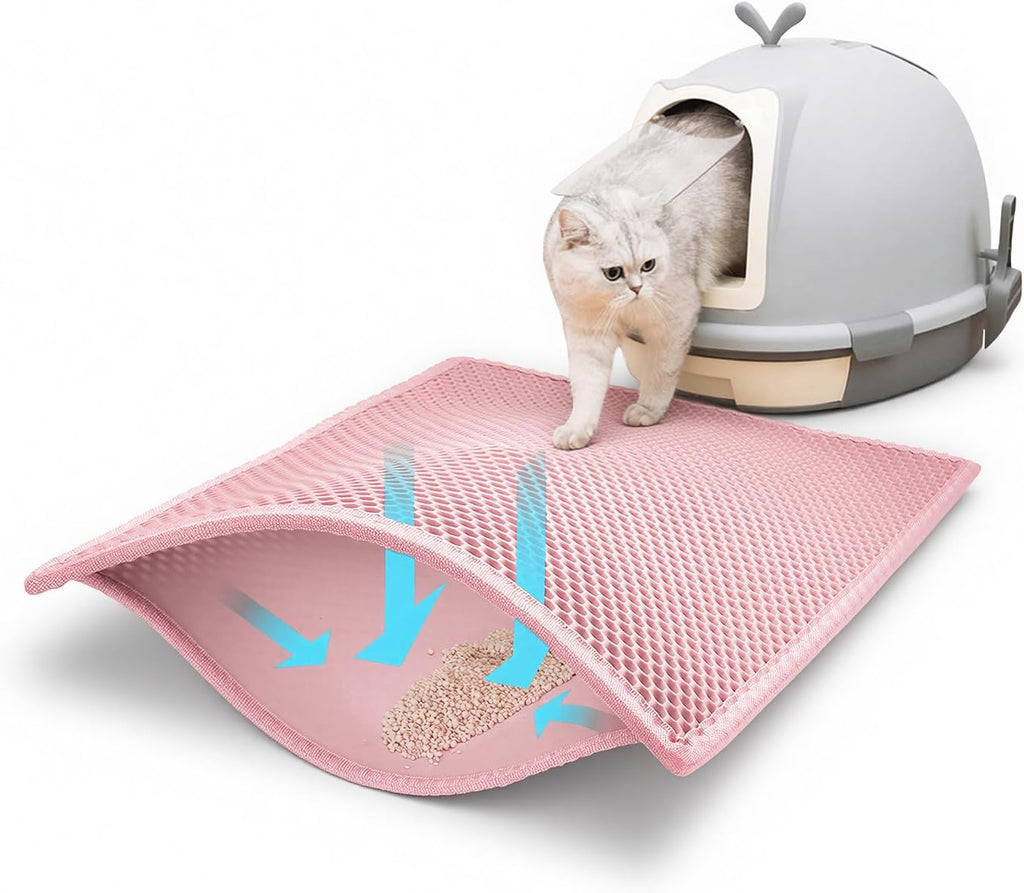 Pieviev Litter Mat, Double-Layer Waterproof Litter Trap, 30" x 24" Brown
