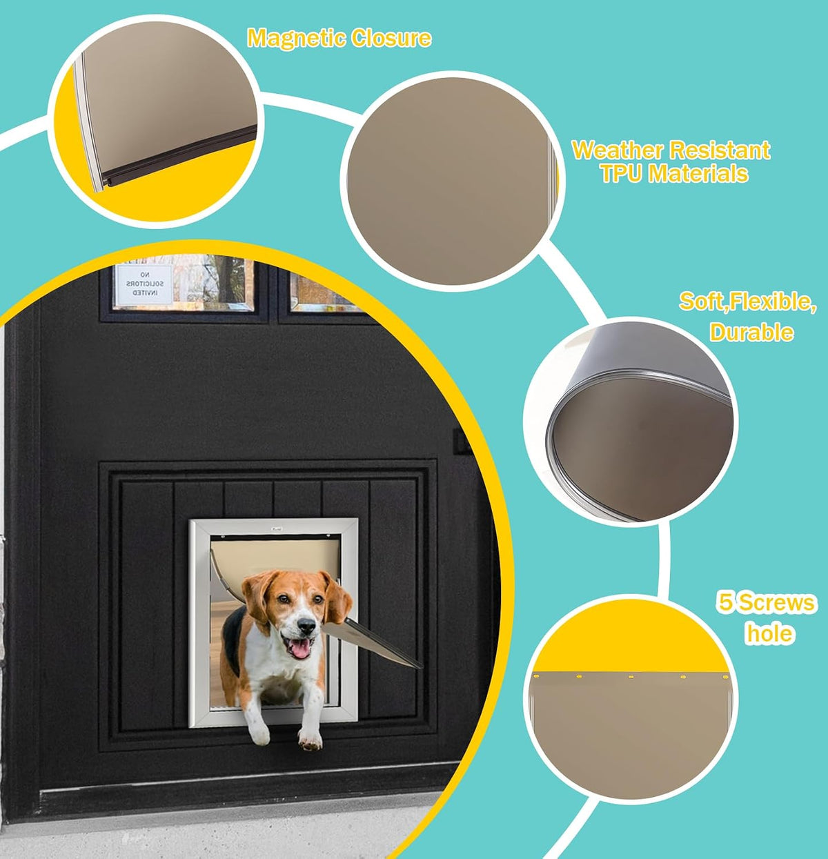 PAC11-11039 Pet Door Replacement Flaps Compatible with PetSafe, Size Large