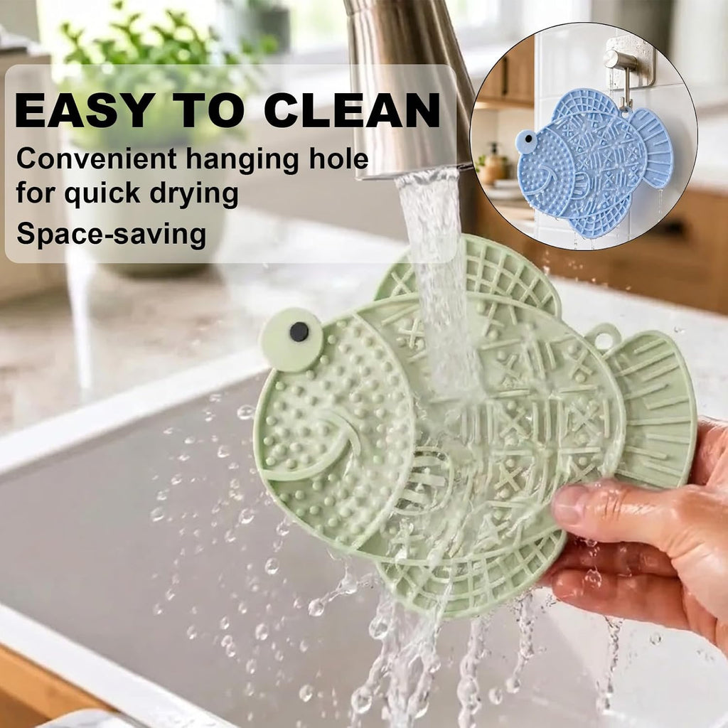 Cat Slow Feeder Fish Lick Mat with Suction Cup for Anxiety Relief