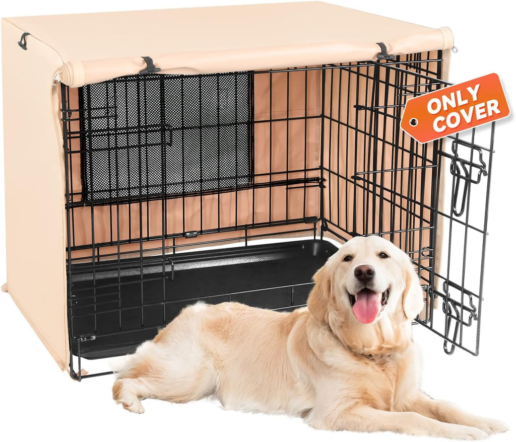 X-ZONE PET Dog Crate Cover Waterproof Kennel Cover, 30 in Beige