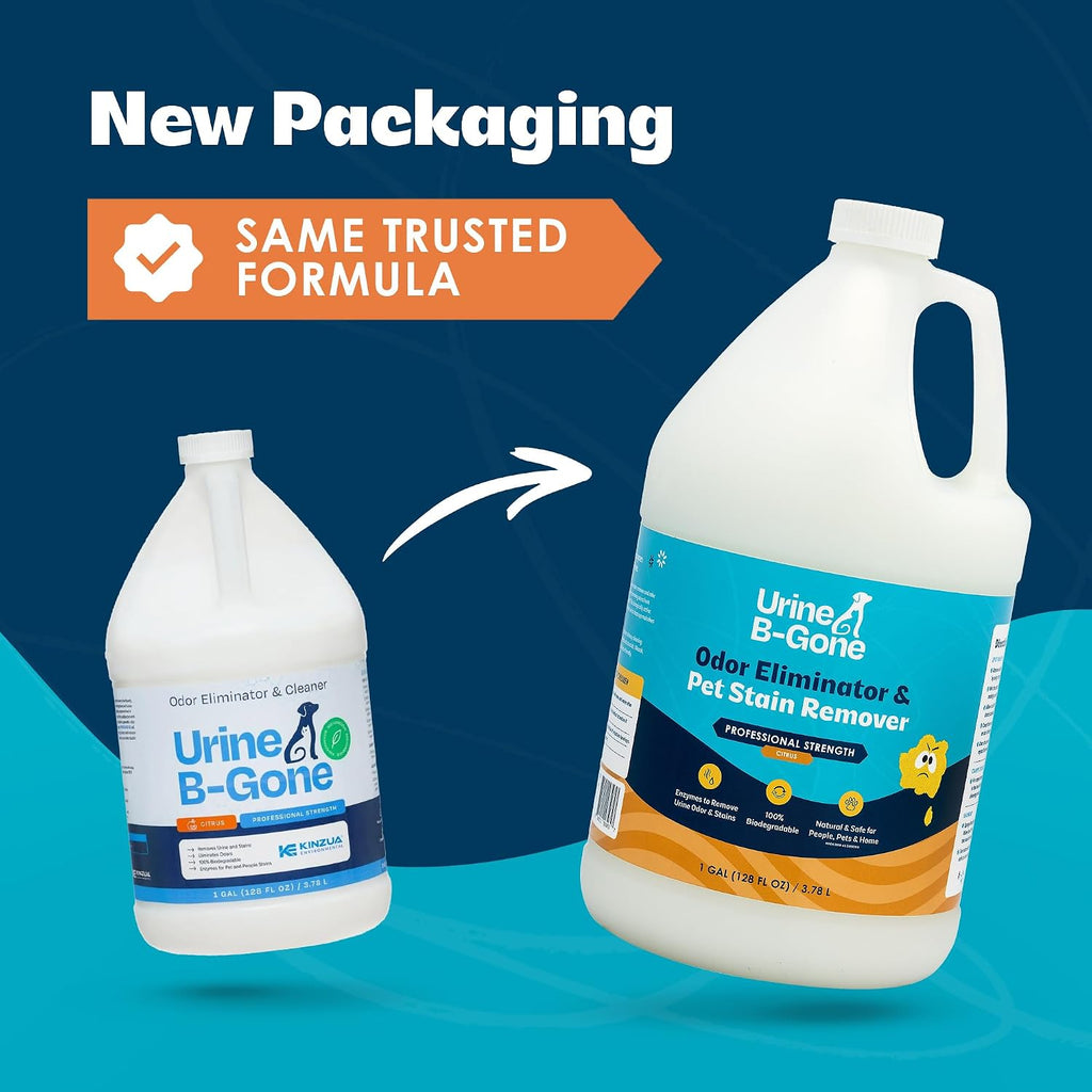 Urine B-Gone, Professional Enzyme Odor Eliminator & Pet Stain Remover, Human, Cat & Dog Urine Cleaner, Effective on Laun