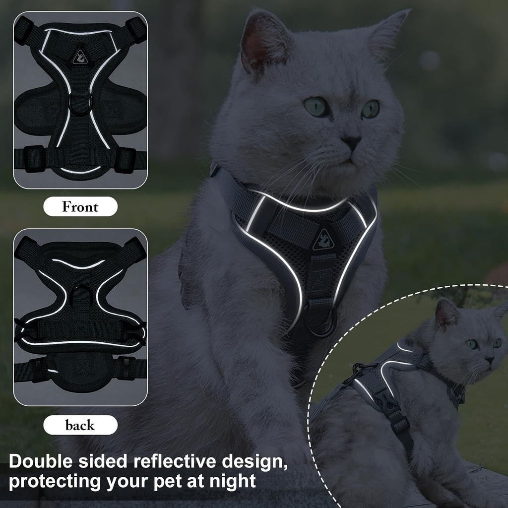 XL Cat Harness Escape Proof for Heavy Cats Adjustable for Extra Large Cats