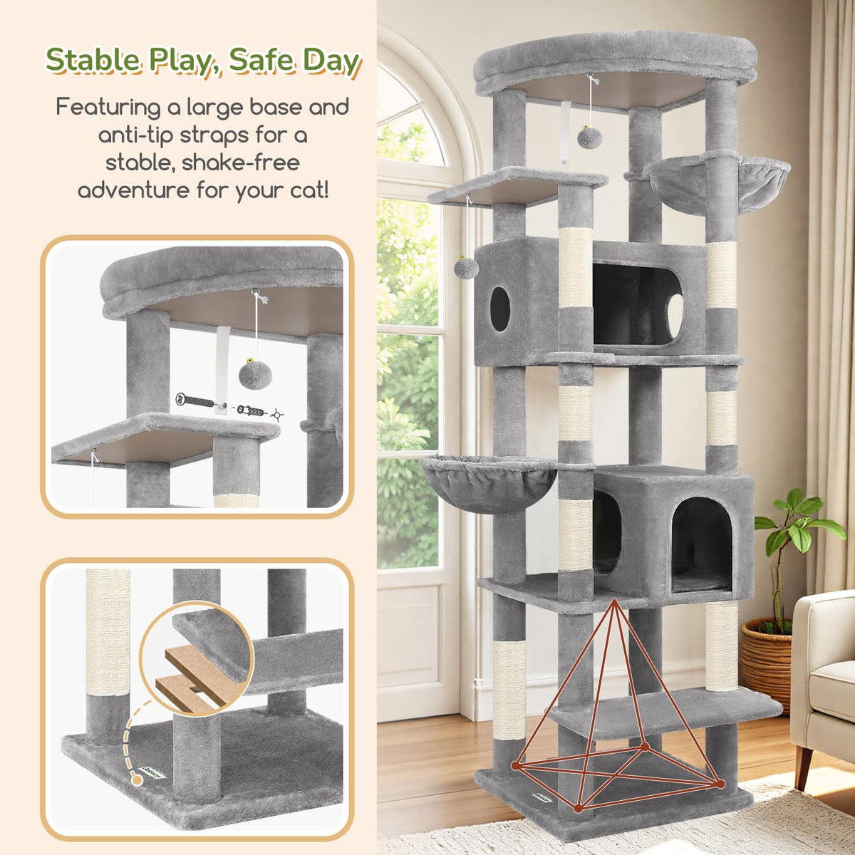 Globlazer Heavy Duty Cat Tree Tower for Indoor Cats Large Adult