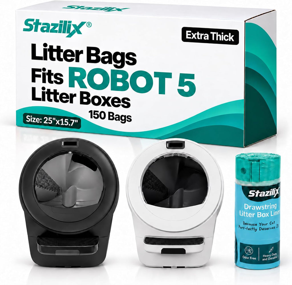Extra Thick Litter Liners Compatible With Robot 5 Litter Box , 100 Bags