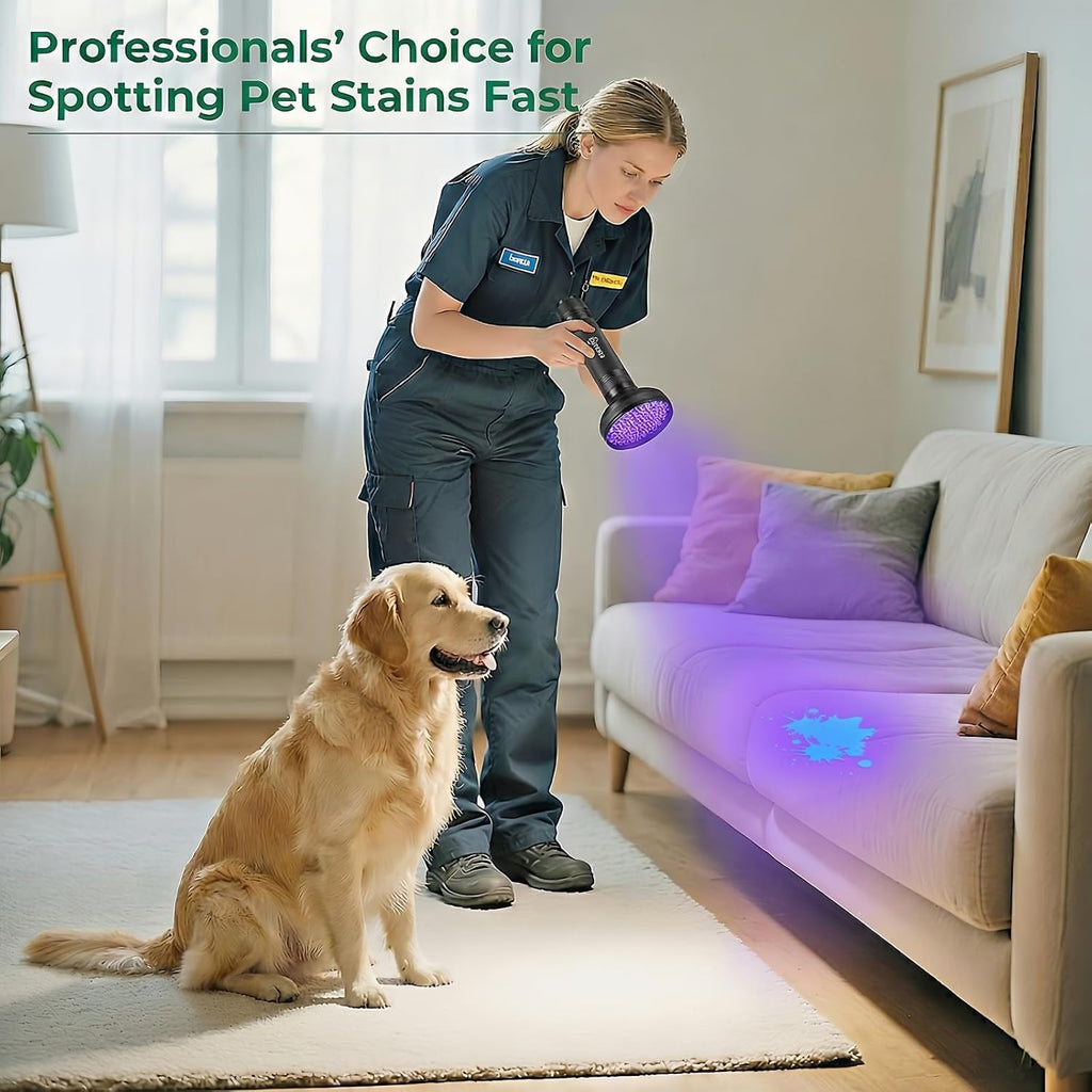 UV Flashlight Black Light, 100 LED 395 nM Ultraviolet Flashlights UV Blacklight Detector for Dog Urine, Pet Stains
