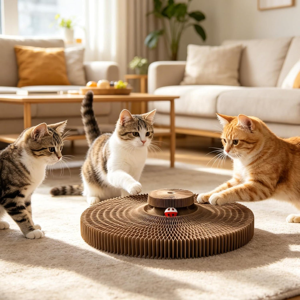 Cat Scratcher, Interactive Cat Toys for Indoor Cats Cardboard Scratch Pad