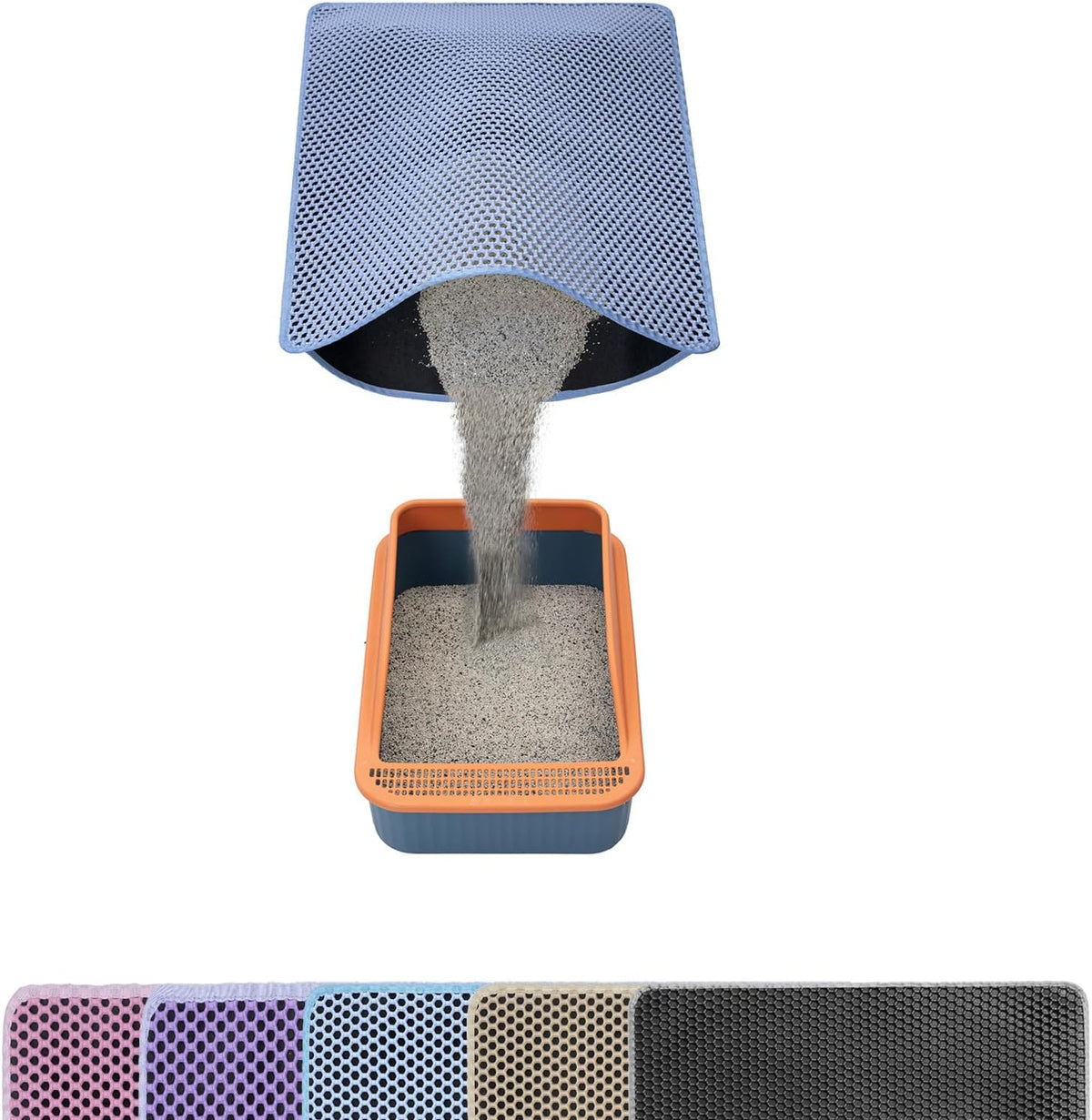 Cat Litter Mats-Extra Large 47''x36'' Litter Trapping Mat for Cat-XXL Litter box Matt for Floor-2 Layer Catcher Rug for 