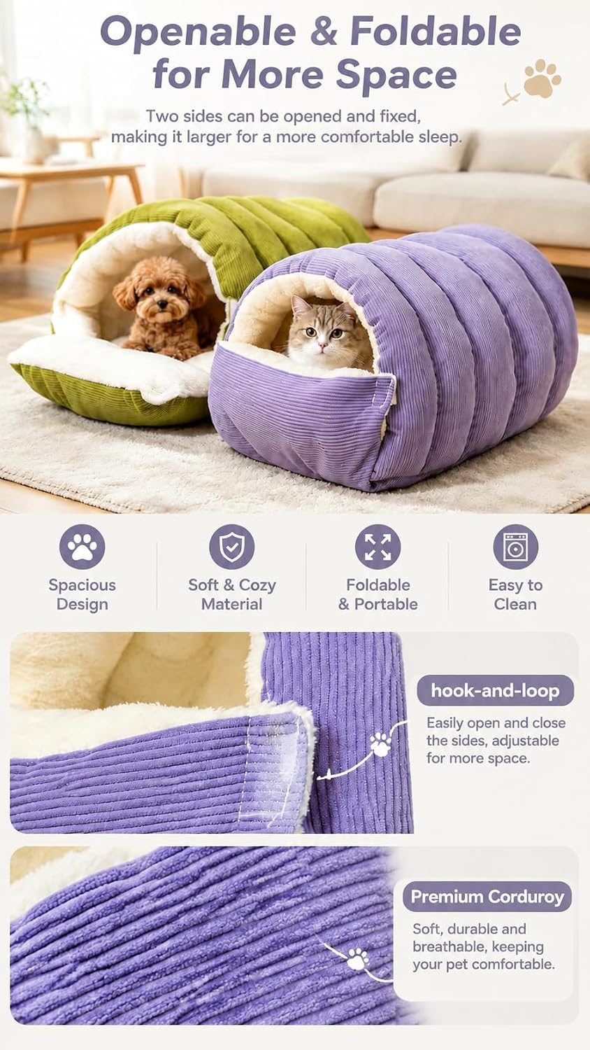 Indoor Dog House, Dog Cave for Small & Medium Dogs