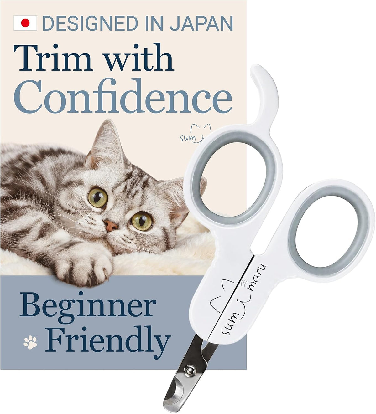 Cat Nail Clipper – Designed in Japan, Beginner Friendly, Guide & Video PINK