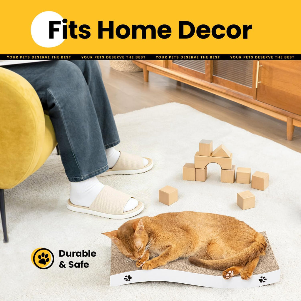 Cat Scratcher, Durable Scratch Pad, Corrugated Cardboard Scratching Board for Indoor Cats, Heavy Duty, Double-Sided Usab