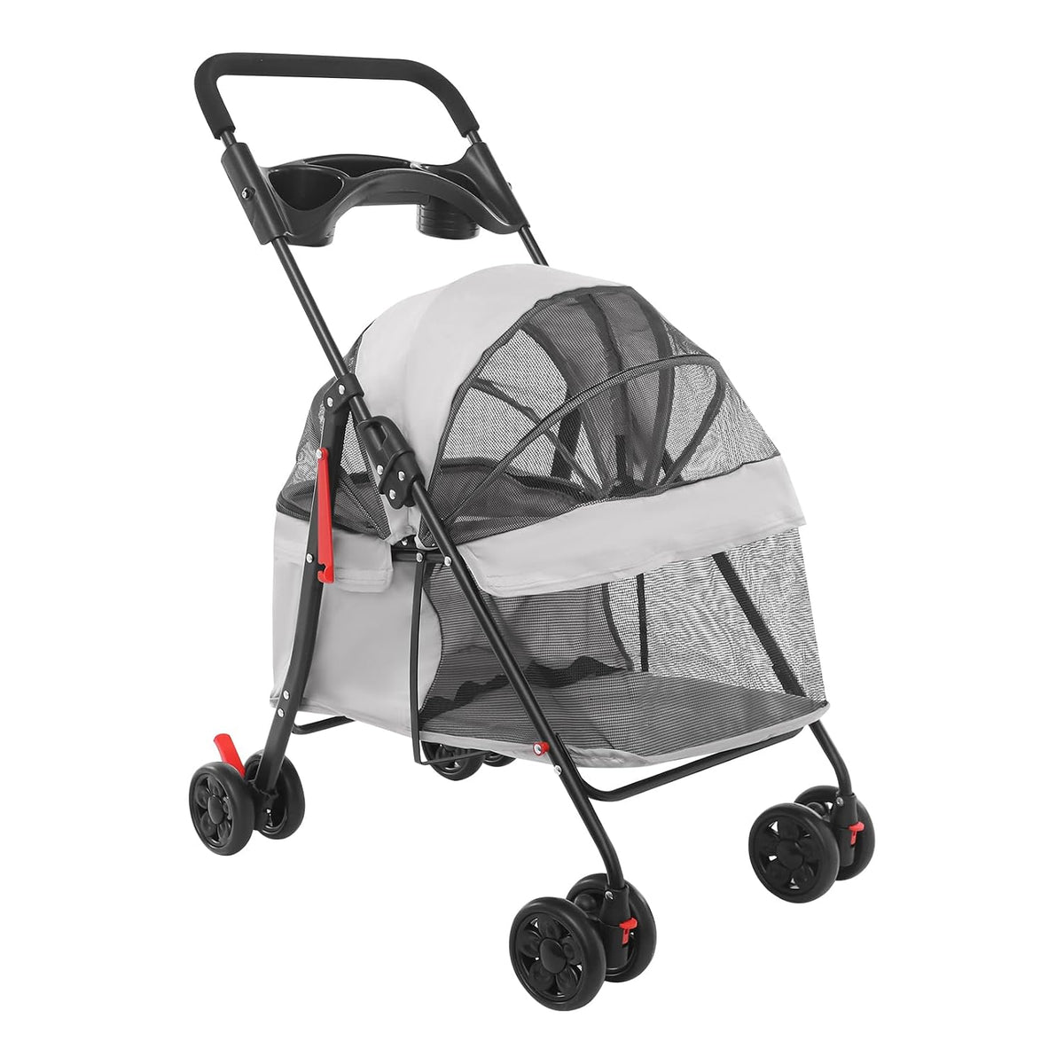 Foldable Pet Stroller, Max Load 40 Lbs for Small Medium Dogs and Cats