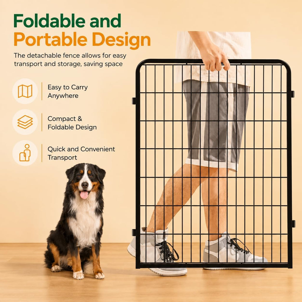 Yaheetech Dog Playpen 40in 8 Panels Portable Fence for Indoor Yard Camping
