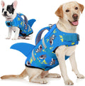 Dog Life Jacket Shark Dog Life Vest for Swimming Boating, M