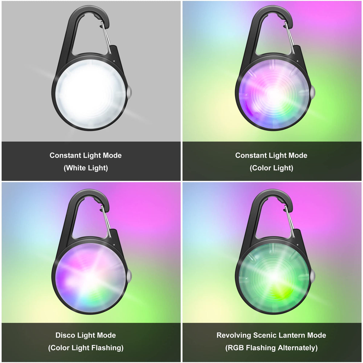 Dog Collar Light, 4 Modes Dog Lights for Night Walking, Rechargeable LED Pet Collar Light for Nighttime Clip on, IP68 Waterproof Pet Walking Accessories-2 Pack(Black)