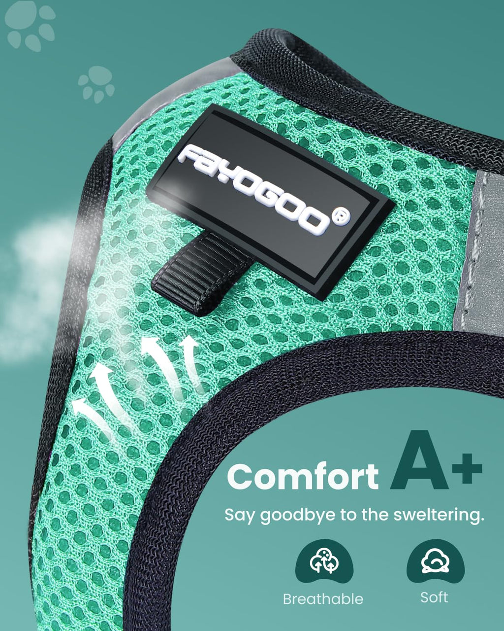 FAYOGOO Cat Harness and Leash Set, Escape-Proof Step-in Vest for Walking