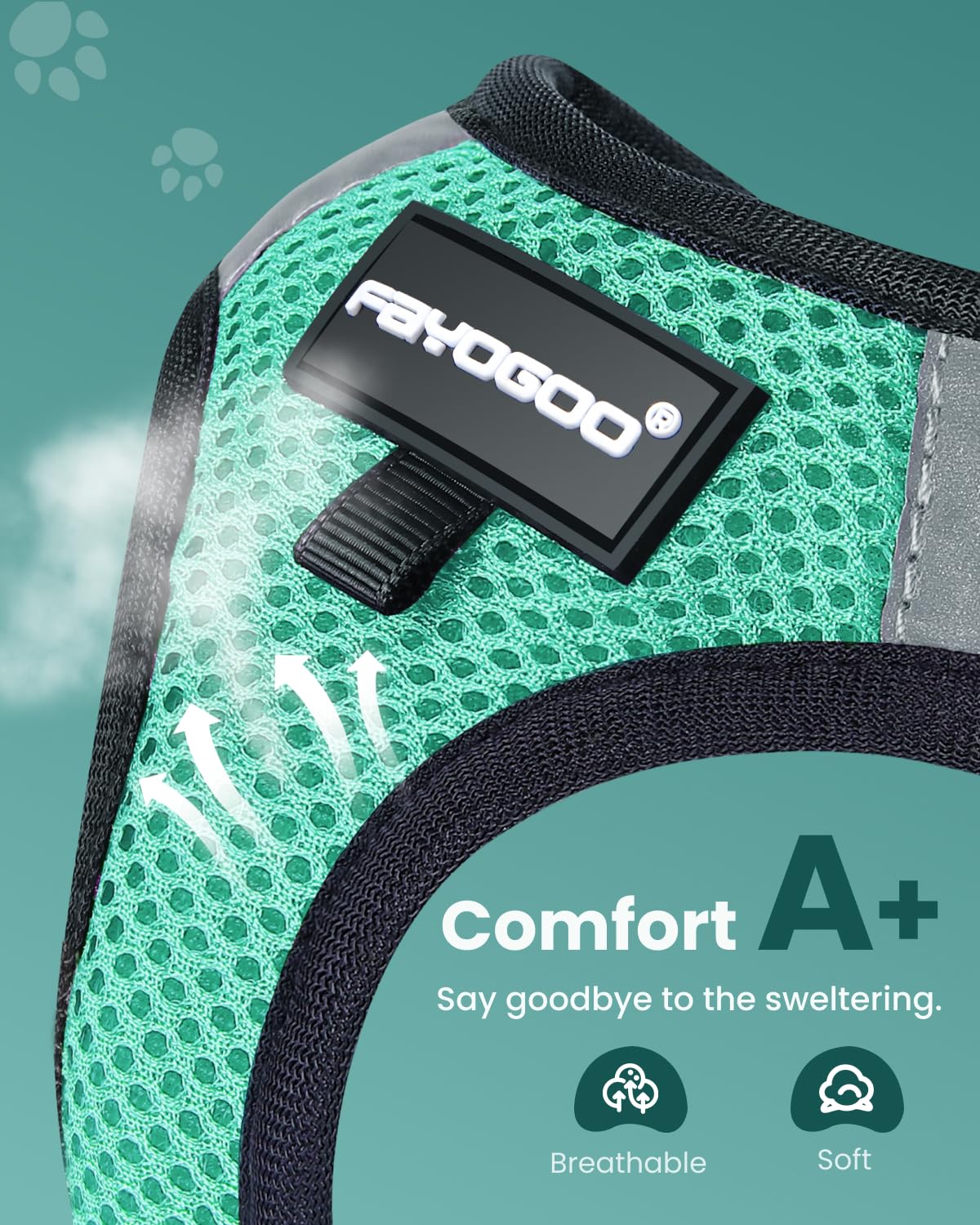 FAYOGOO Cat Harness and Leash Set, Escape-Proof Step-in Vest for Walking