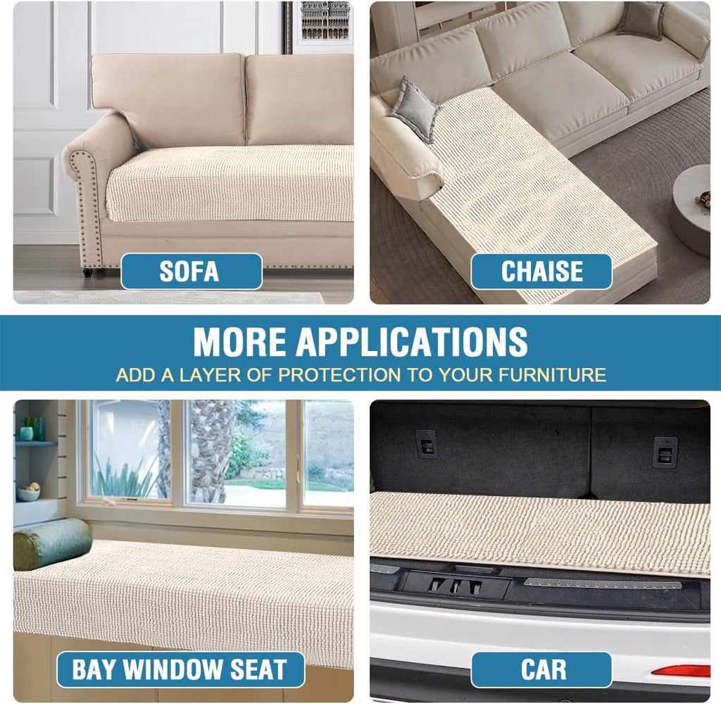 H.VERSAILTEX Plush Chenille Dog Bed Cover Thick Soft Sofa Cover for 3 Cushion Couch Anti Slip Couch Cover Furniture Prot