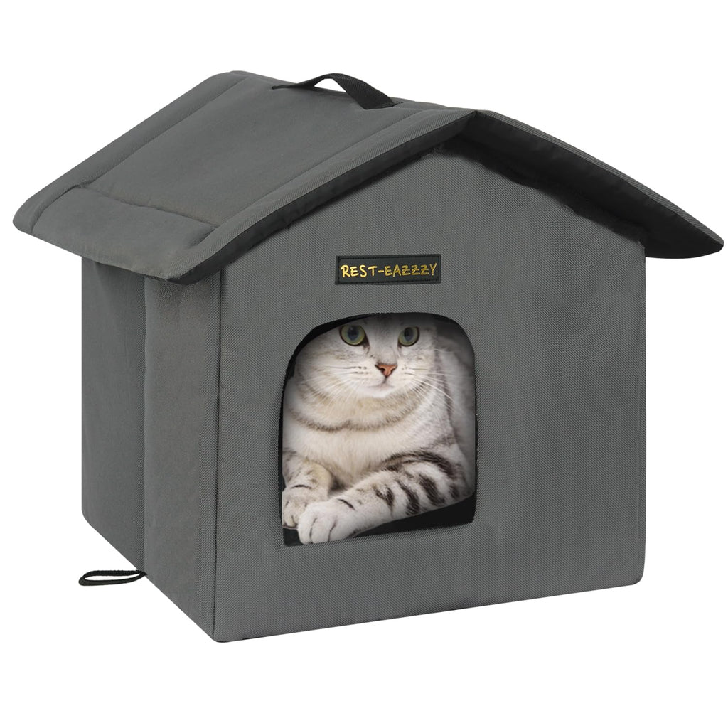 Rest-Eazzzy Outdoor Cat House for Feral Cats,Weatherproof & Insulated
