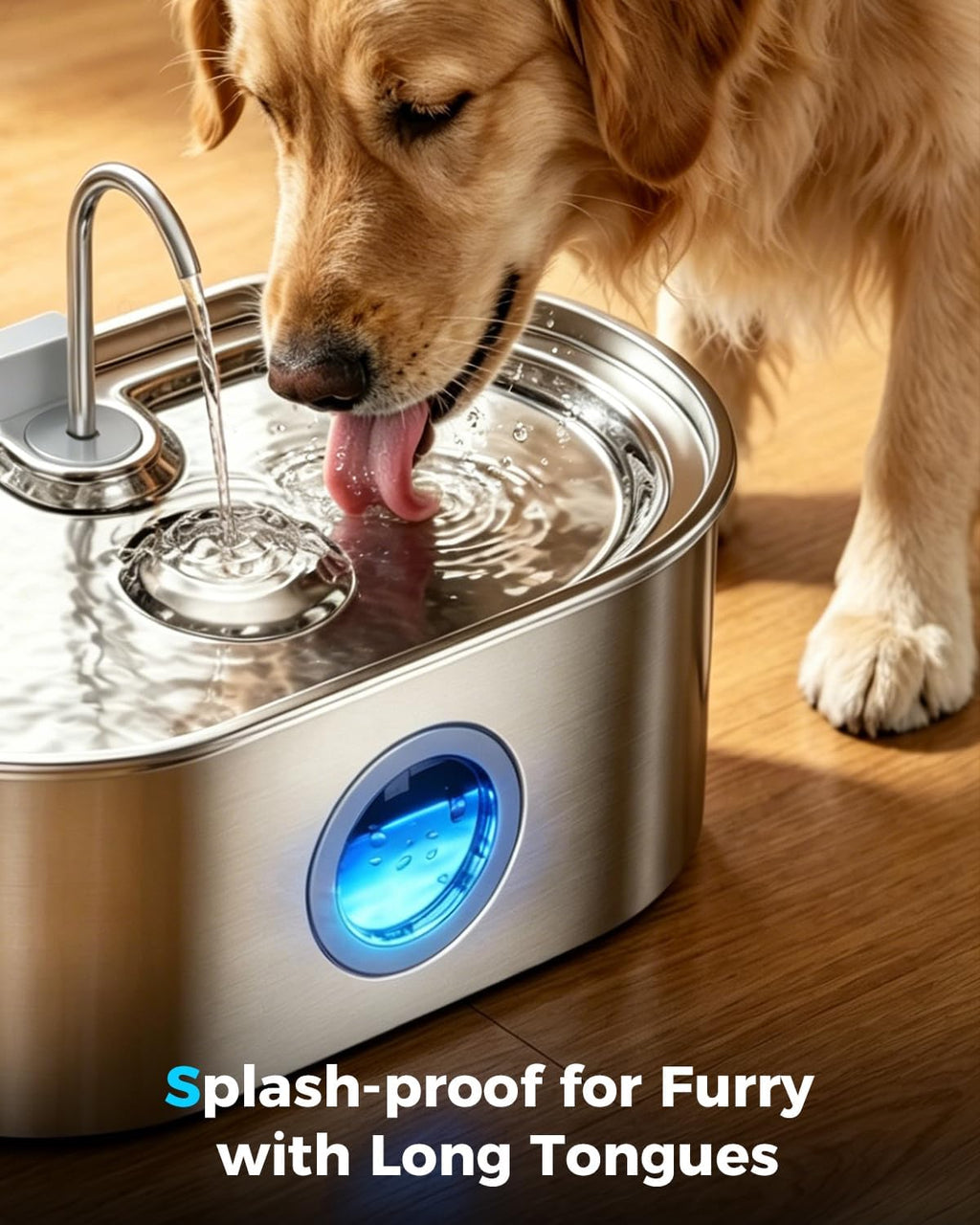 4.2Gal Extra Large Dog Water Fountain, Stainless Steel Pet Water Fountain