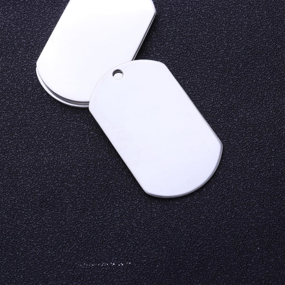 10pcs Dog Id Tags Aluminum Pendant Necklaces Keychains Silver