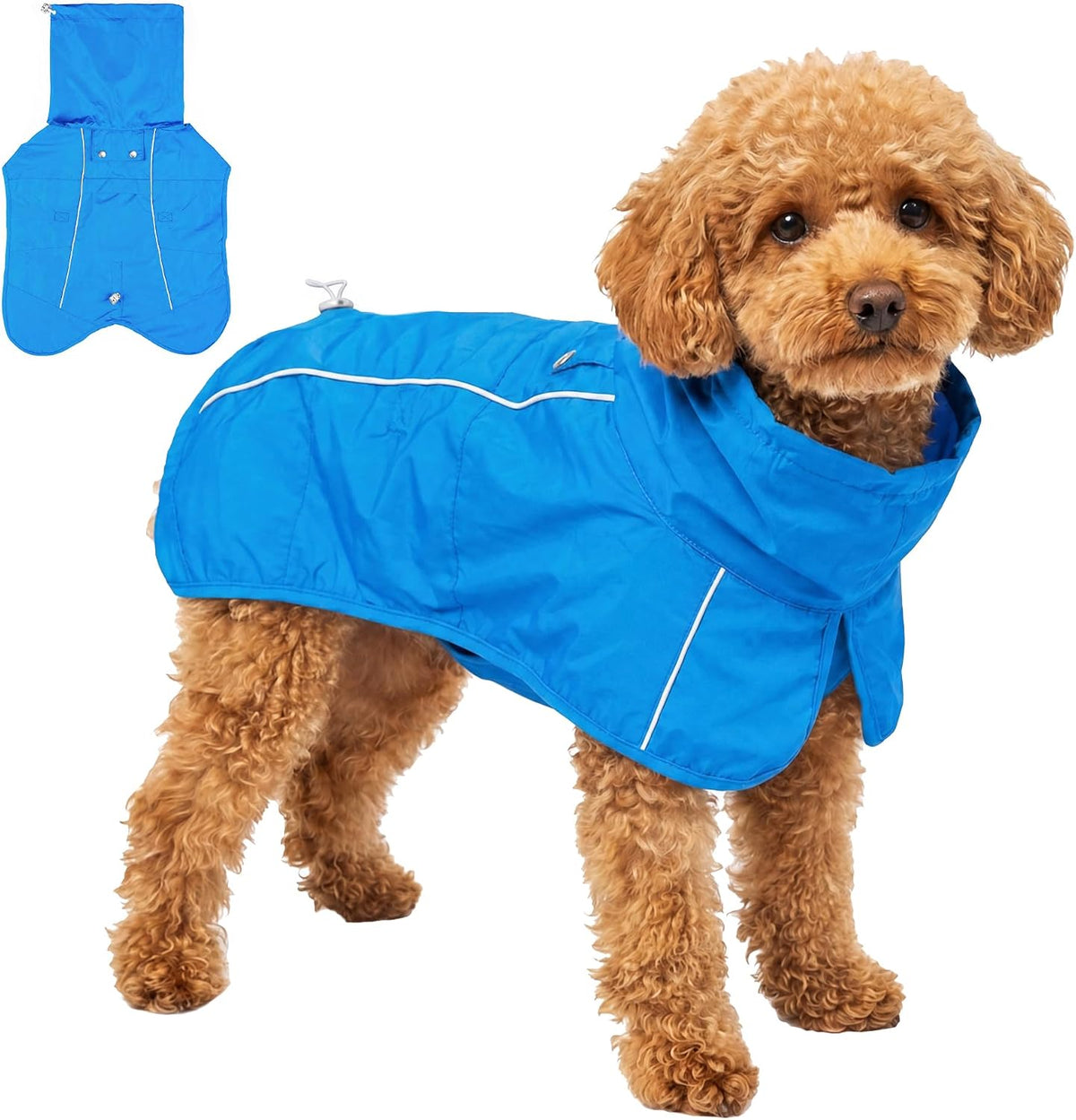 Tuff Pupper Waterproof Dog Raincoat | Full-Body Windproof Rain Jacket for Dogs | Reflective Strips | Breathable Mesh Lin