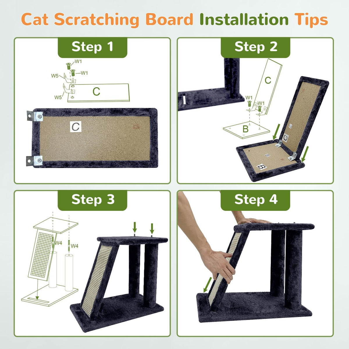 Globlazer Maine Coon Cat Tower for Indoor Adult Cats, F50, Light Grey