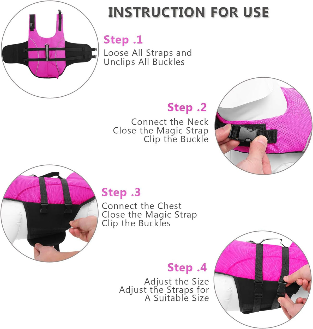 Ripstop Dog Life Jacket Shark Life Vest for Dogs, Safety Lifesaver with High Buoyancy and Lift Handle for Small and Medi