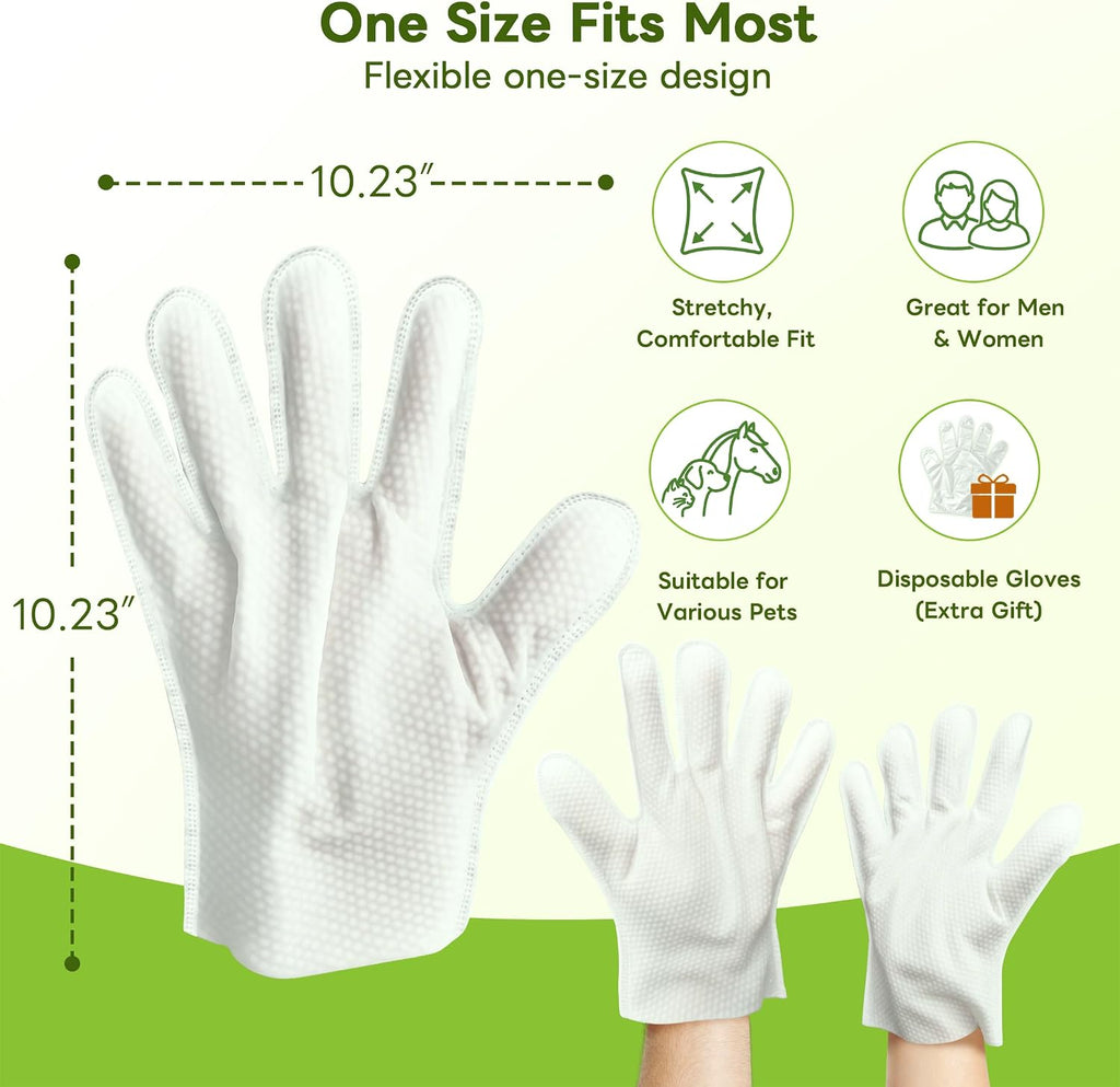 Dog Wipes for Dogs & Cats, Pet Glove Wipes for Paws, Body and Butt