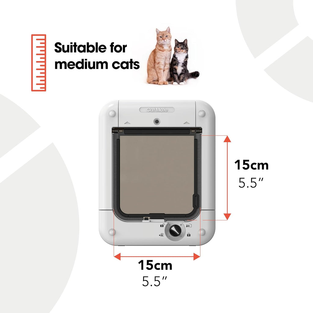 Cat Mate 360 Cat Flap for Cats, 4-Way Locking Pet Door, White
