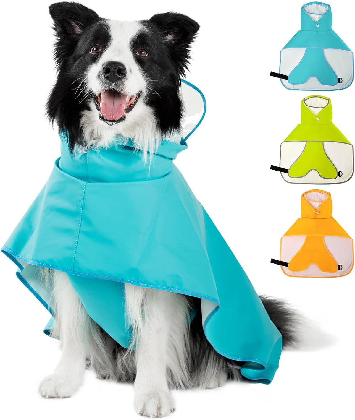 Dog Raincoat,Dog Rain Jacket Poncho with Hood and Leash Hole(Dinosaur,L)